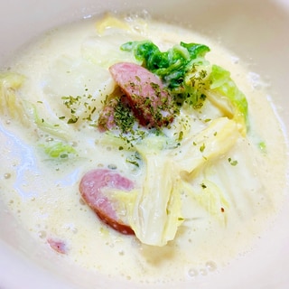 【シンプル簡単】余った白菜で豆乳スープ♡